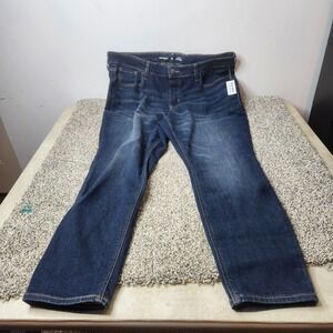 Old Navy Women's Rockstar Size 16 Short Dark Blue Super Skinny Jeans